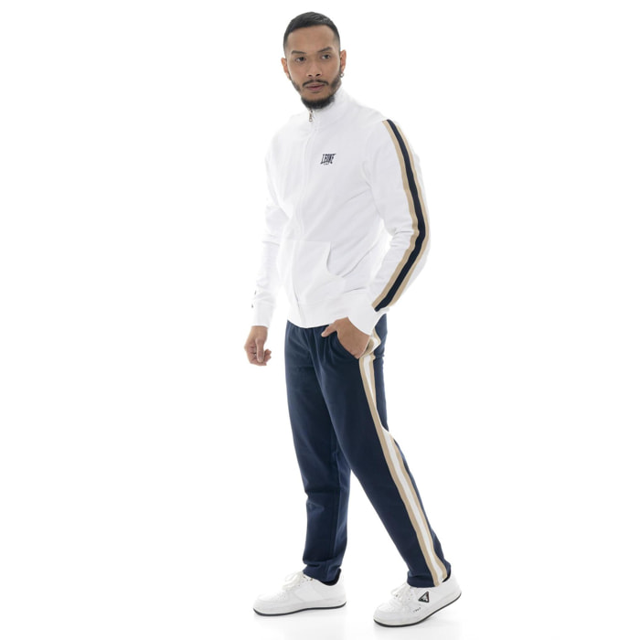 Tuta da uomo con colletto e zip in cotone non garzato Leone Easy