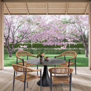 Ensemble de jardin Grande Possibilita table 120cm et 4 chaises nature Kare Design