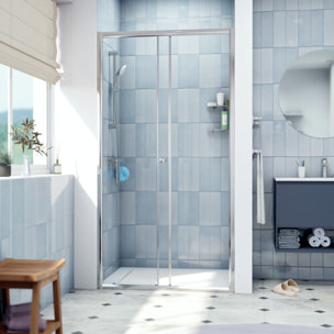 SAT PROJECT  Porte de douche 100x185cm coulissante avec profilé chrome brillant (SATPROMUD100CRT)
