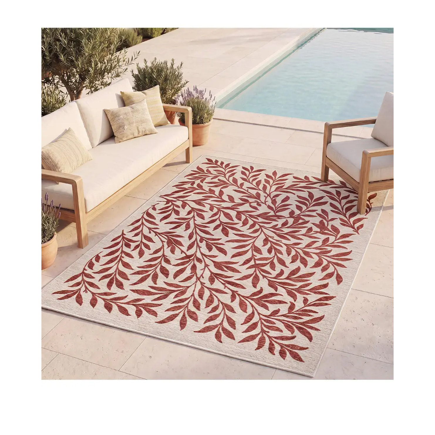 LUA Alfombra de exterior motivos florales caldera, varias medidas disponibles.