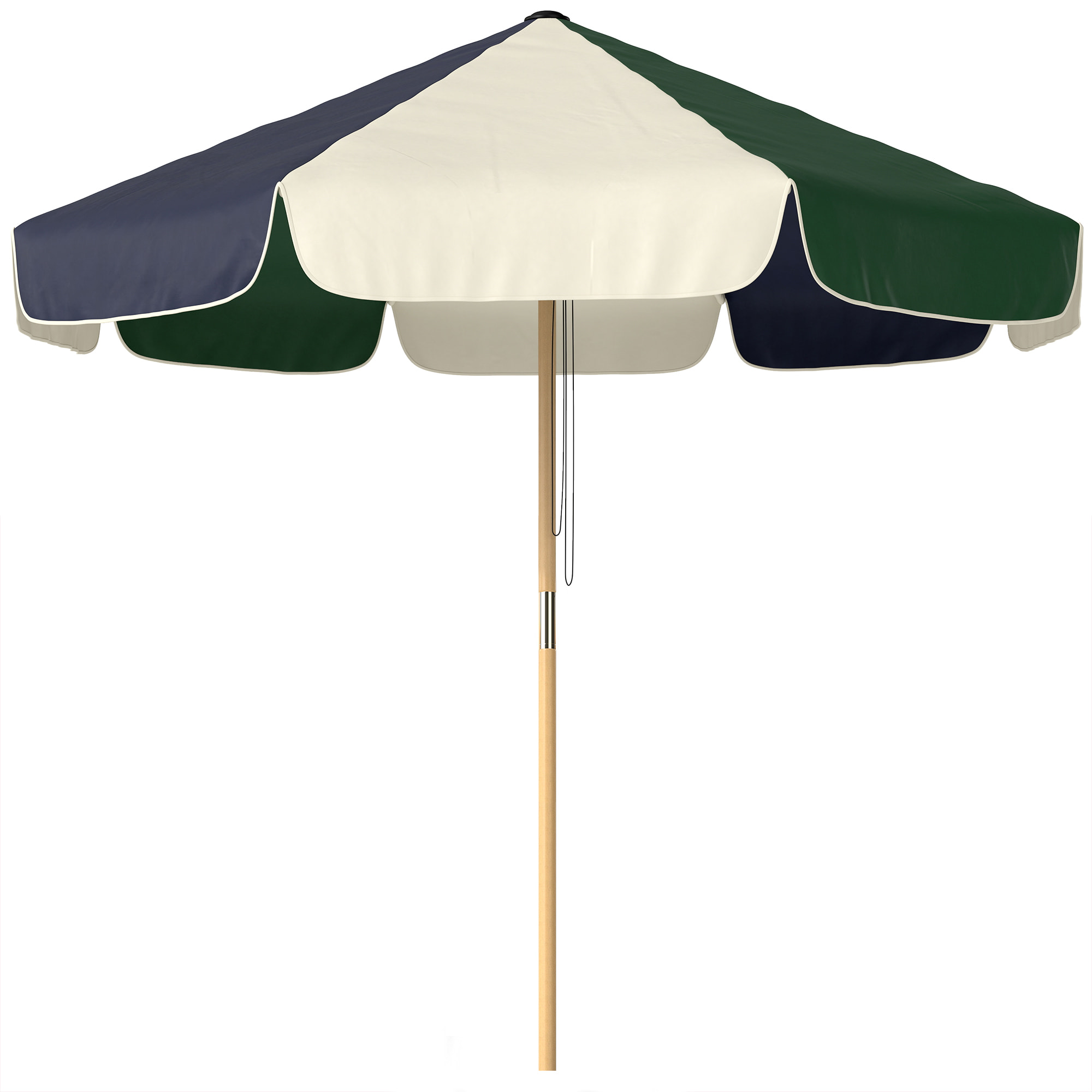 Parasol de jardin UPF30+ style rétro effet bois dia. 226 cm