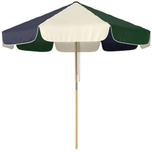 Parasol de jardin UPF30+ style rétro effet bois dia. 226 cm