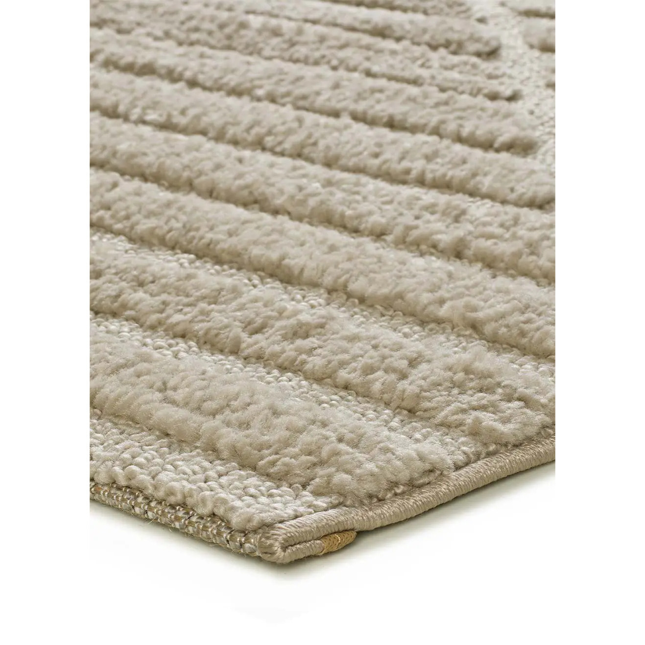 NUMA Alfombra shaggy geométrica con relieve en beige, varias medidas disponibles
