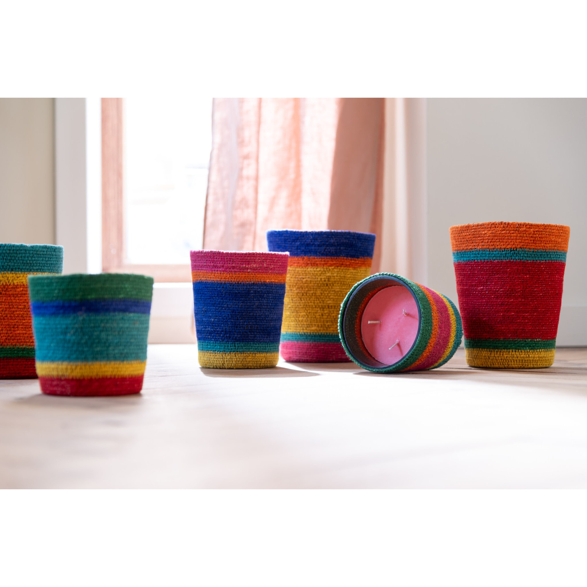 J-Line bougie parfumée Panier - Woody Aurora - mix - small - 2 pièces - 45H