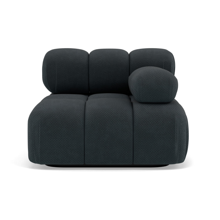Ruby - module d'assise droit en velours texturé - Noir