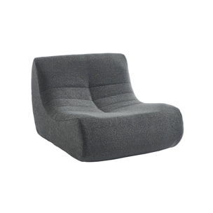 Lot de 2 fauteuils chauffeuses en bouclette texturée anthracite style contemporain 1 place