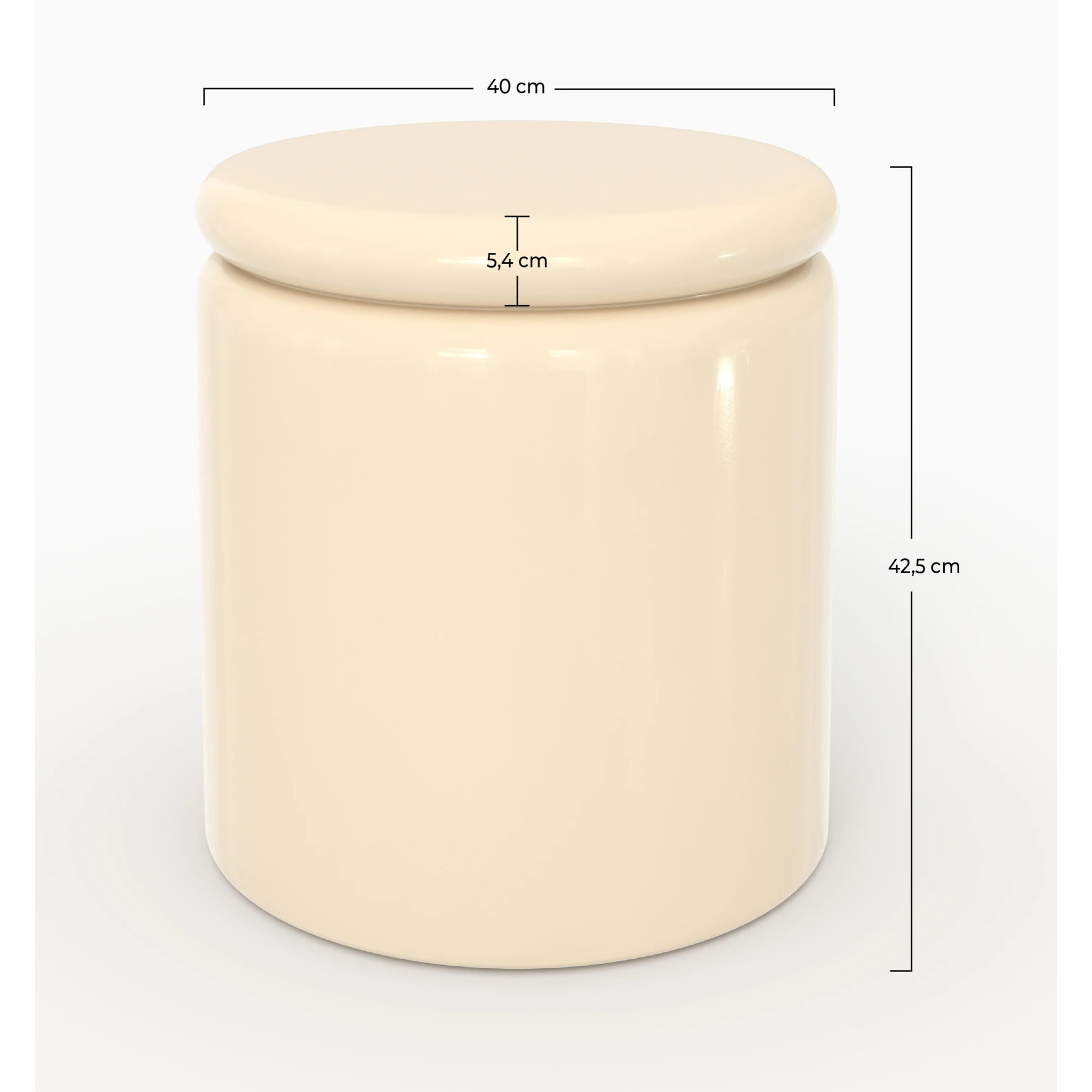 Table d'appoint laquée blanche en MDF, D40 cm - Oscar