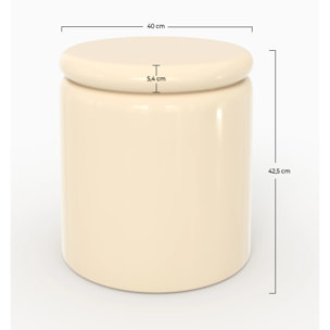 Table d'appoint laquée blanche en MDF, D40 cm - Oscar