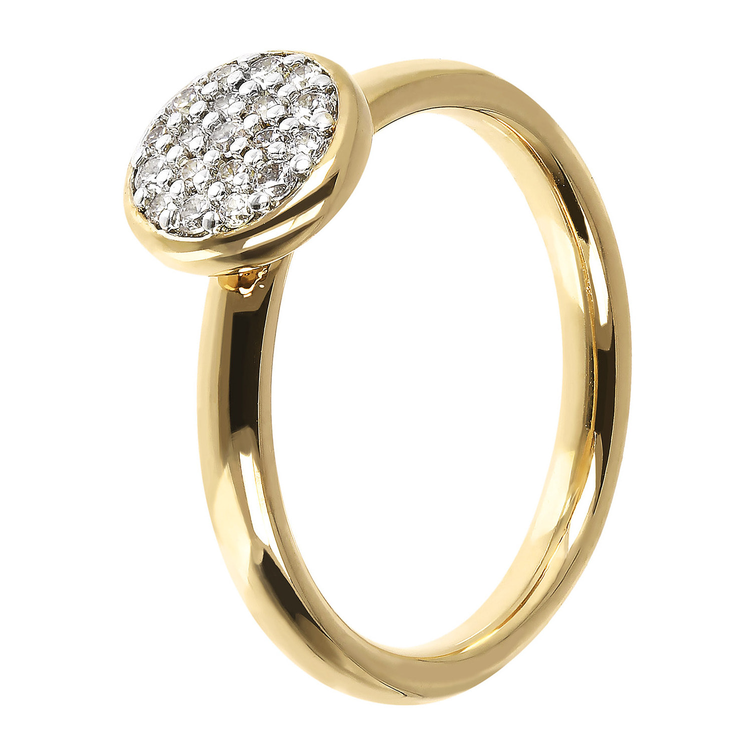 Anello Tondo Pavé in Golden Rosé con Cubic Zirconia Placcato Oro Giallo 18k