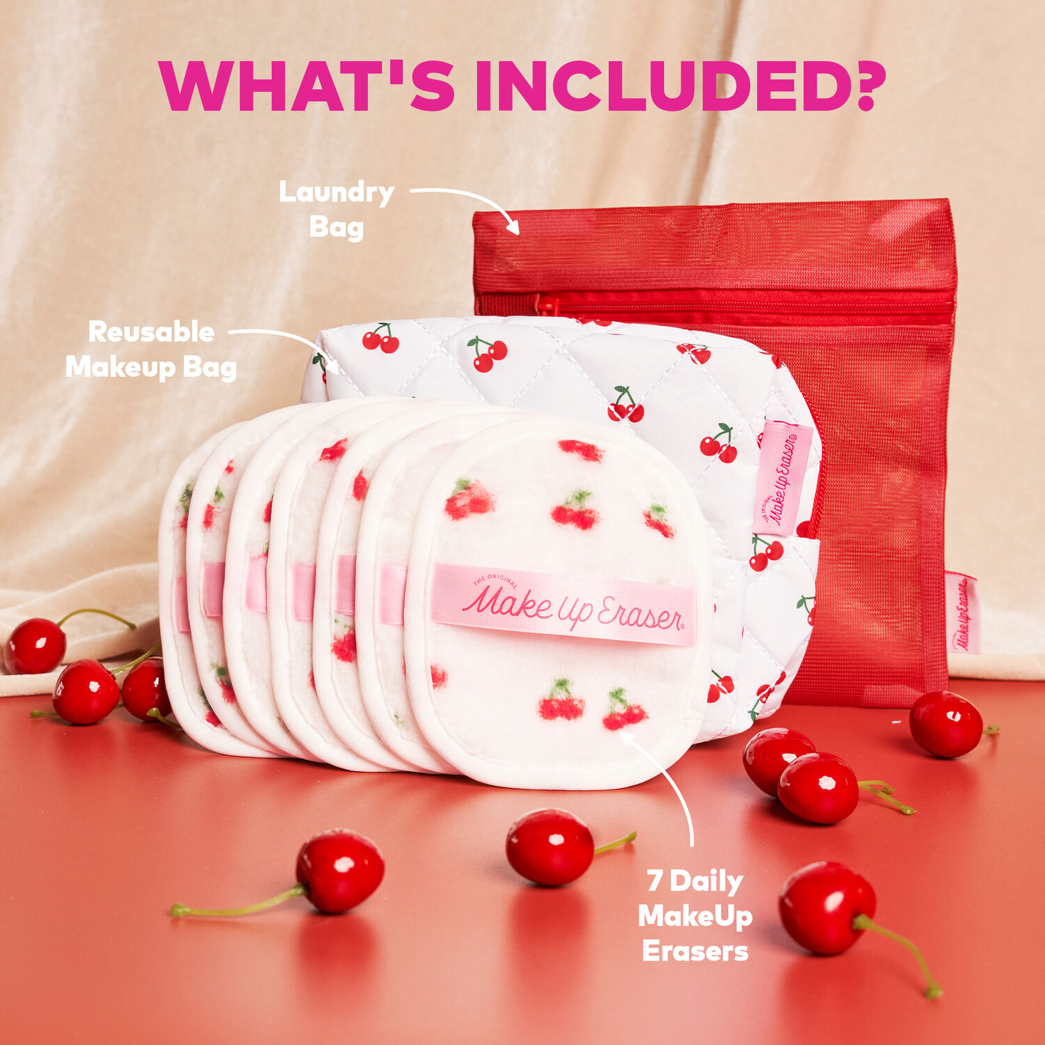 Cherry Crush - 7-Day Set - Serviette Démaquillante Réutilisable x7