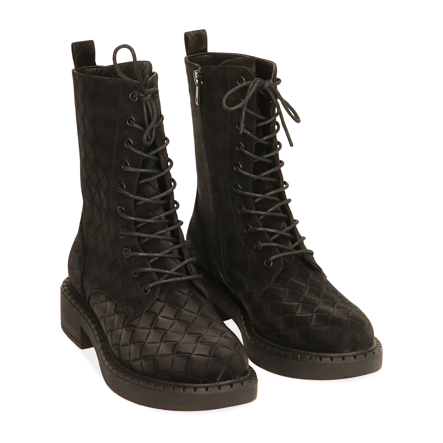 Botas militares de microfibra nubuck negro