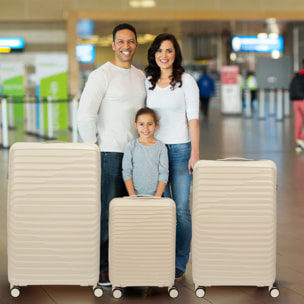 Lot de 3 Valises - JET LAG - DUBAI - Rigides - Beige