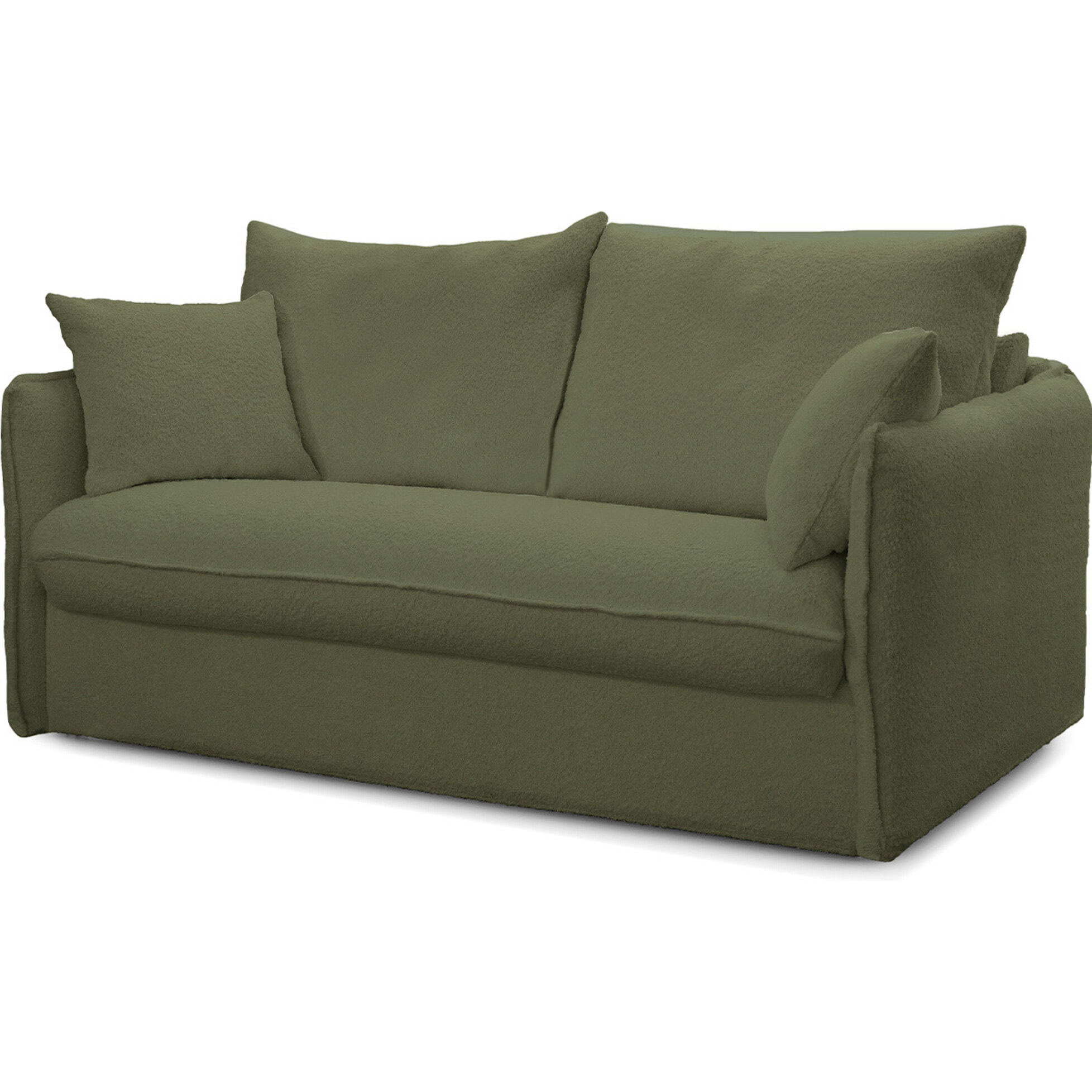 Canapé convertible express déhoussable 3 places en tissu bouclette - GINA