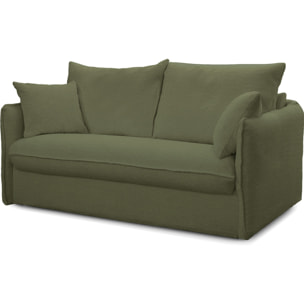 Canapé convertible express déhoussable 3 places en tissu bouclette - GINA