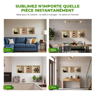 Stickers muraux 3D | Sticker Mural Autocollant effet 3D Décoration maritime - Stickers adhésifs 3D Chambre Salon Trompe l'oeil