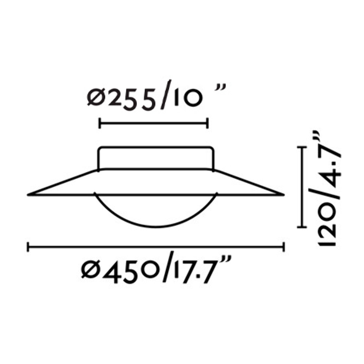 SIDE 450 Plafonnier noir et or 20W