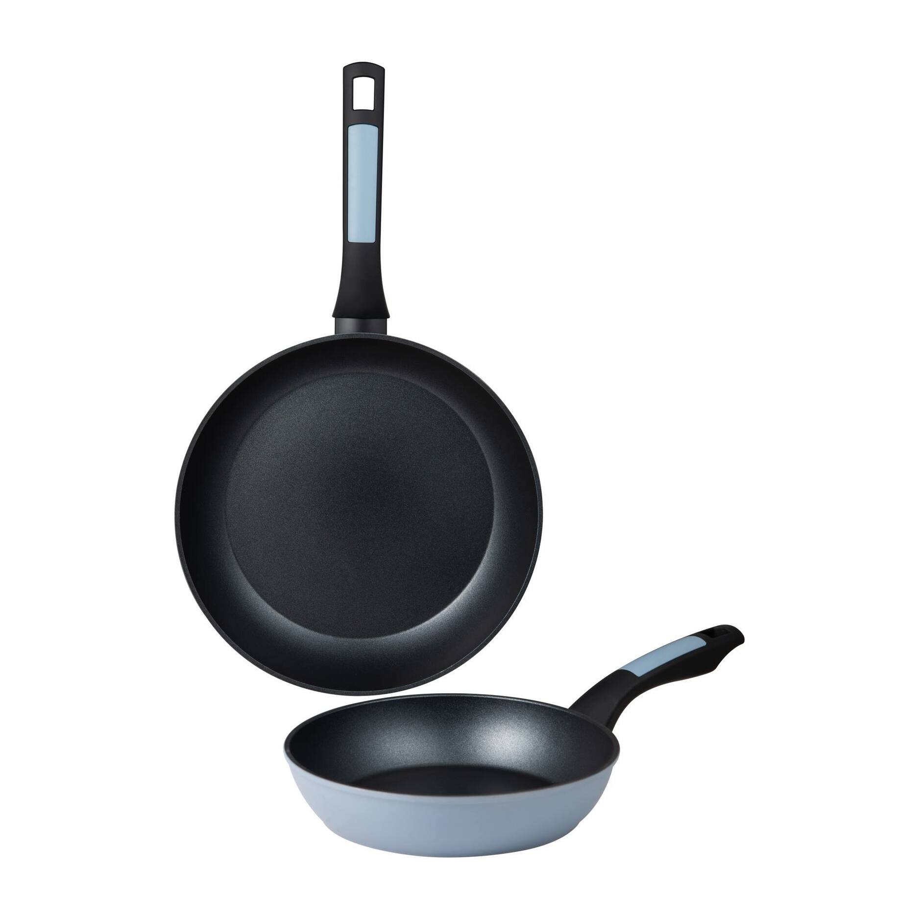 Juego de 2 Sartenes de Ø20Ø26cm + Wok de Ø30cm en Aluminio prensado color Azul NOIA San Ignacio