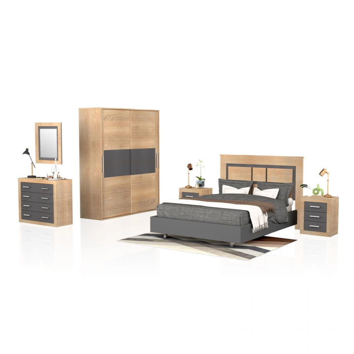 Dormitorio Kira 4C Plus Cambria - Grafito