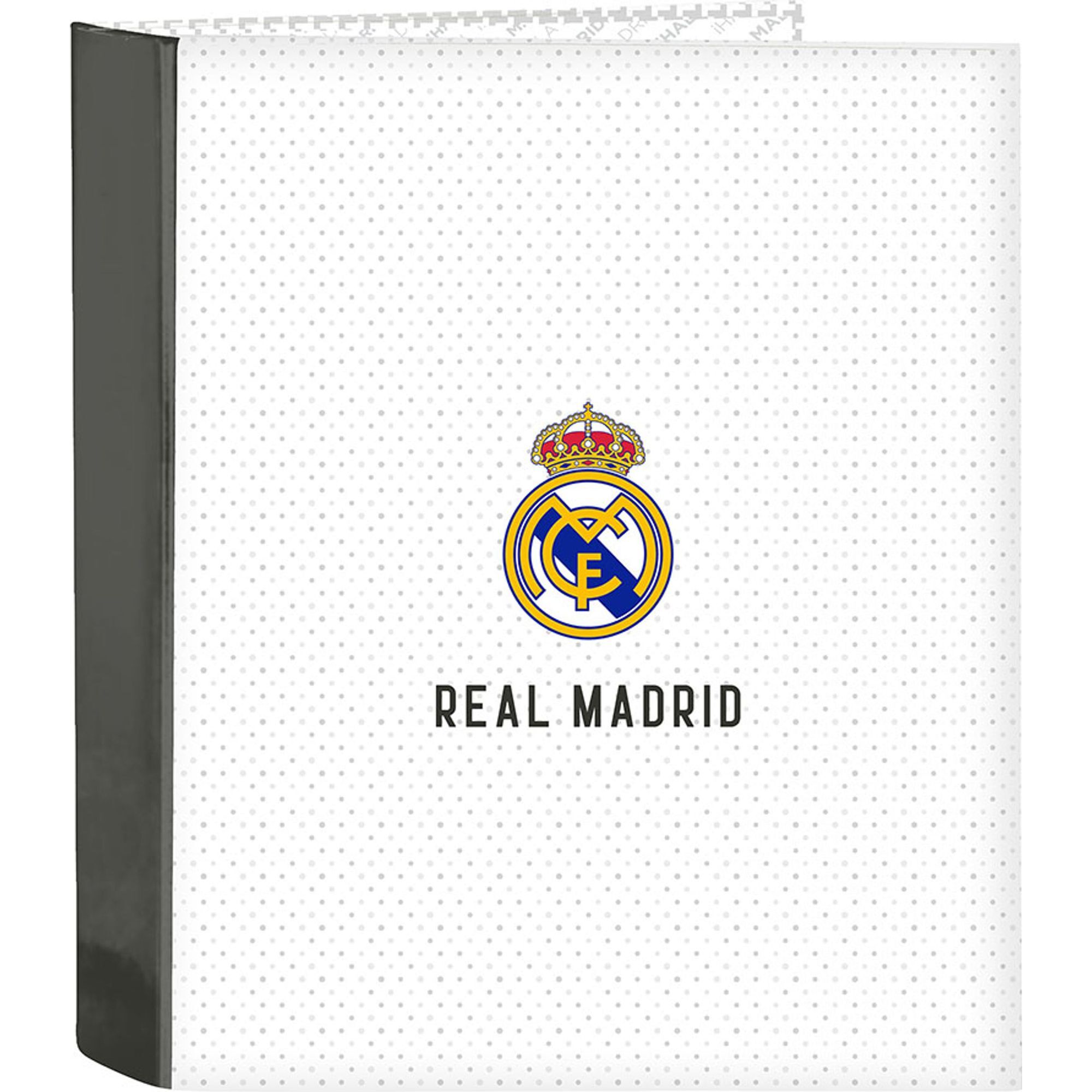 Carpeta f. 4 anillas 35mm lomo ancho real madrid 1ª equip. 24/25