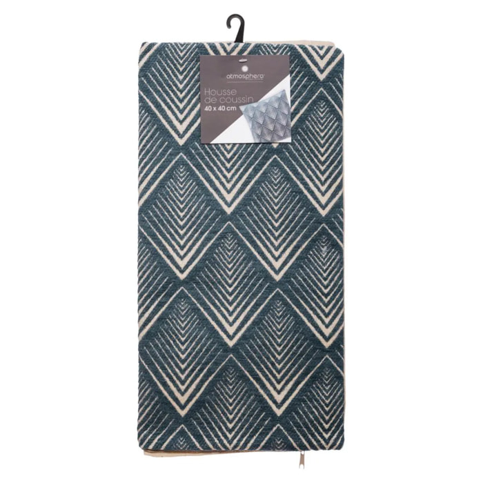 Housse de coussin "Chiara" geo bleu 40x40cm