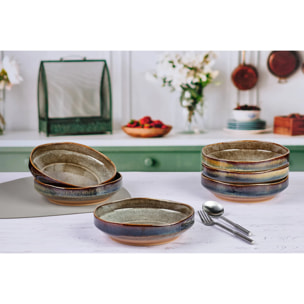 Assiette creuse GENESIS Ø21cm - 6 pièces - Basalte