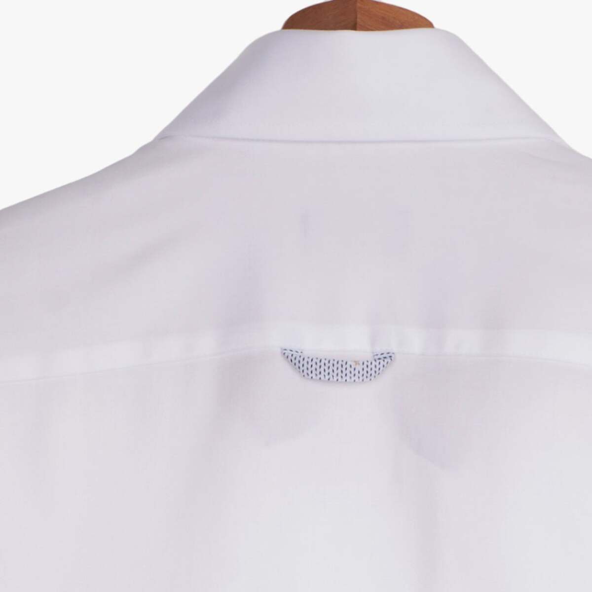 camicia uomo 1 bottone button down slim Popeline Stretch Unito Bianco