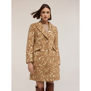 Motivi - Abrigo mezcla lana jacquard - Beige