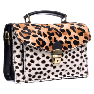 Arvier bolso Satchel de piel auténtica Cavallino estampada.