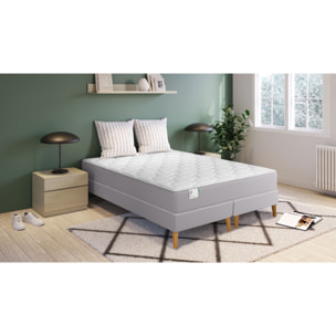 Ensemble L OPTIMAL, matelas H22 ressorts ensachés, ferme, 2 sommiers