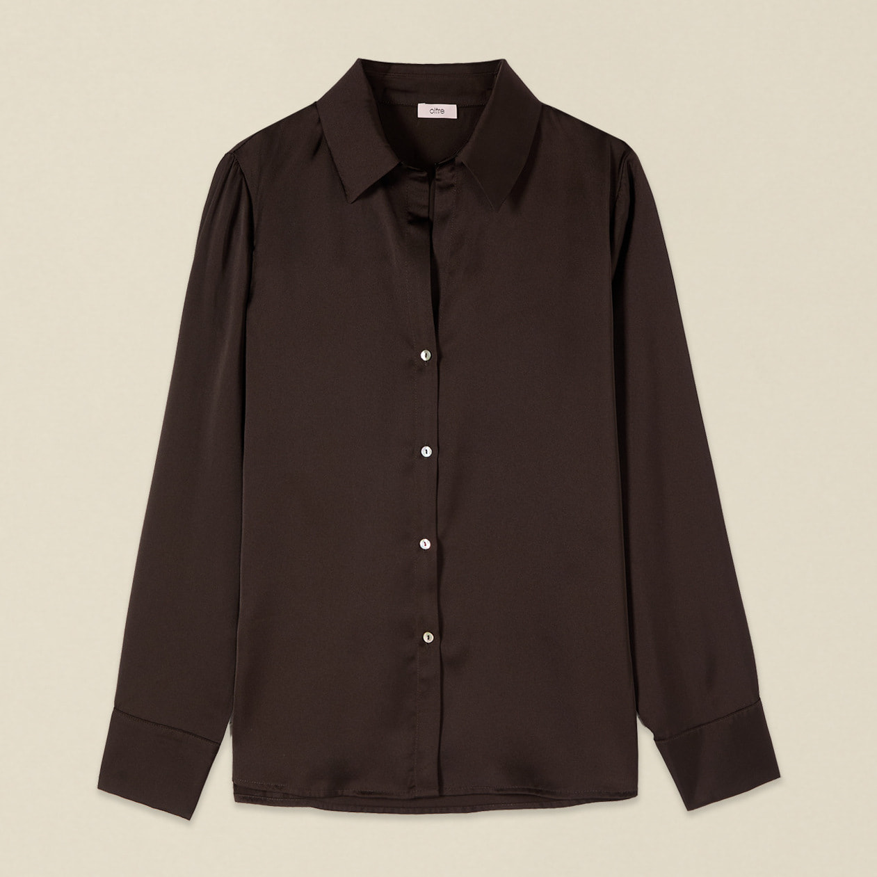 Oltre - Camicia in raso - Marrone