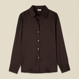 Oltre - Camicia in raso - Marrone