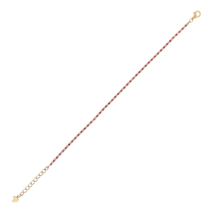 Bracciale Tennis Bicolore Golden con Cubic Zirconia Rosa e Bianche