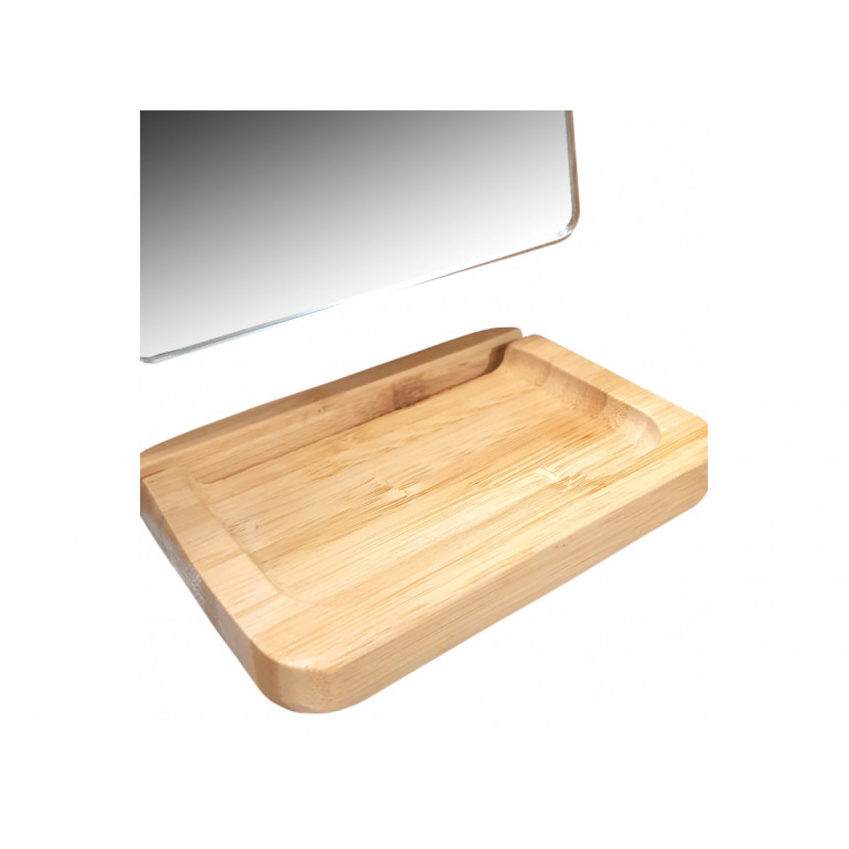 Miroir amovible rectangulaire à poser avec support en bois - NAOMY