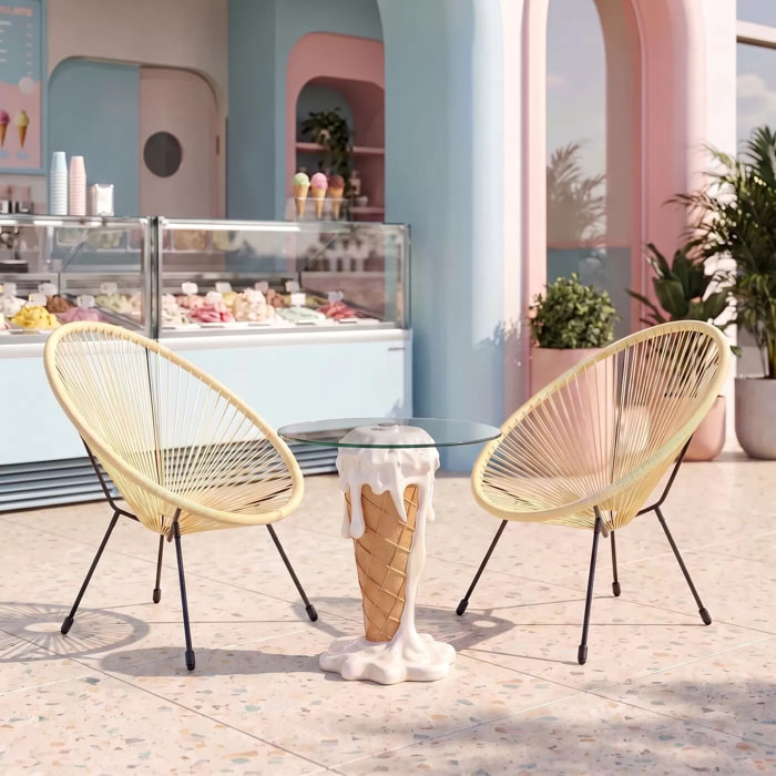 Table d'appoint glace 48cm vanille Kare Design