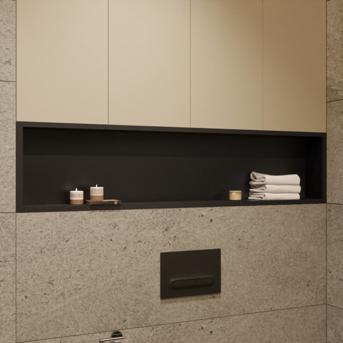 Timeless Niche de Douche à encastrer, Acier Inoxydable 304, 119x26x10cm, Noir mat