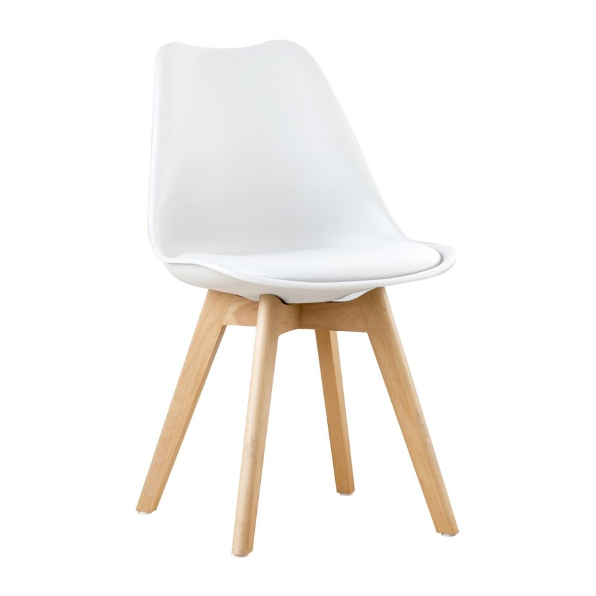 Chaise Mein -matériau d'injection, pieds en bois-couleur blanc 48 x 82 x 57 cm