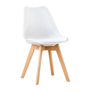 Chaise Mein -matériau d'injection, pieds en bois-couleur blanc 48 x 82 x 57 cm