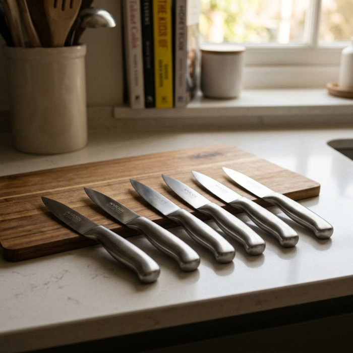 Ensemble de 6 Couteaux d'office en inox 20 cm en tout Nirosta Star