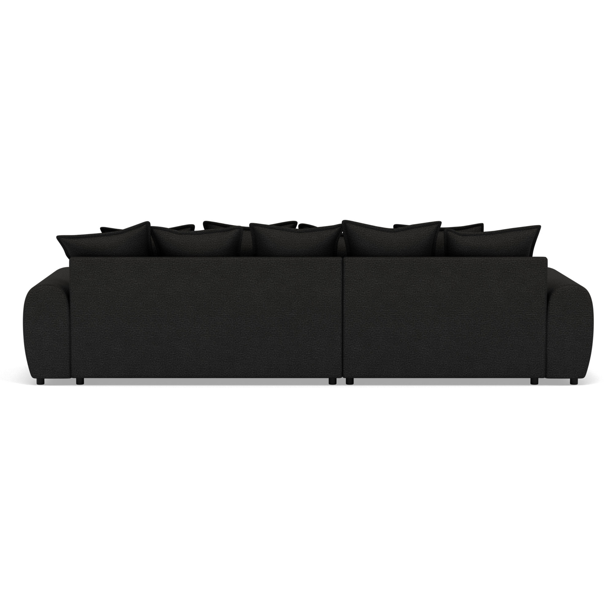 Adelaide - canapé d'angle réversible 4 places en tissu texturé - Noir