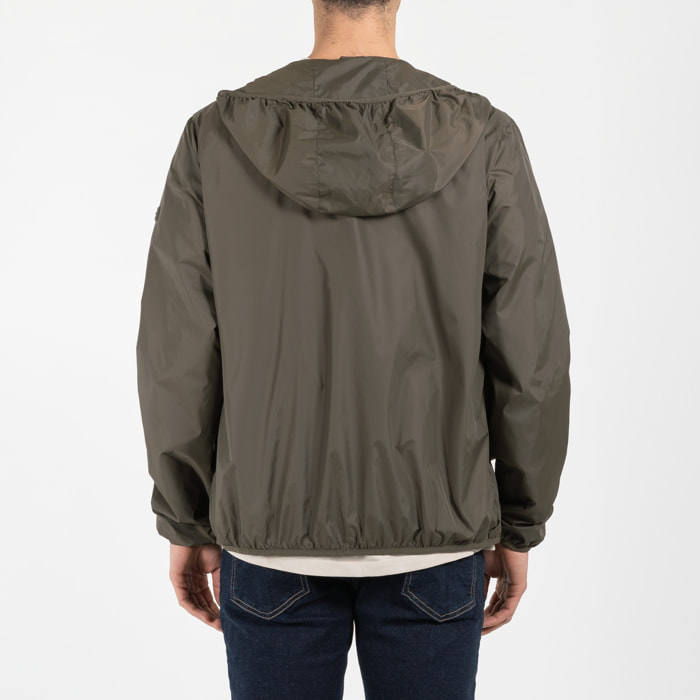 Giubbino con cappuccio in nylon water resistant