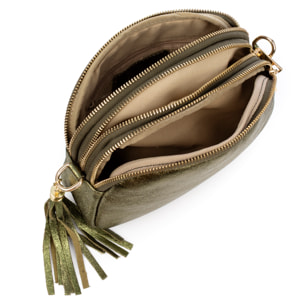 Aliminusa borsa a spalla Donna. Pelle vera Camoscio Laccato.