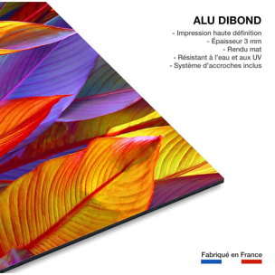 Tableau palm leaves yellow background Tableau alu Dibond