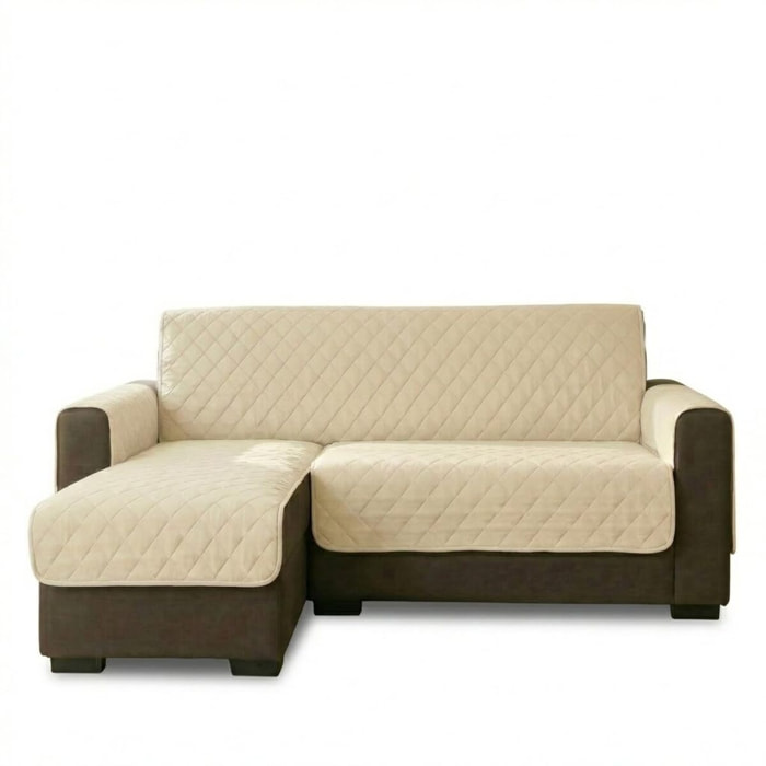 Copridivano 2 posti con penisola impermeabile e antimacchia, telo protettivo con braccioli adattabile a penisola destra e sinistra, vestibilità pratica e versatile, protegge da liquidi e sporco, facile da lavare, ideale per uso quotidiano