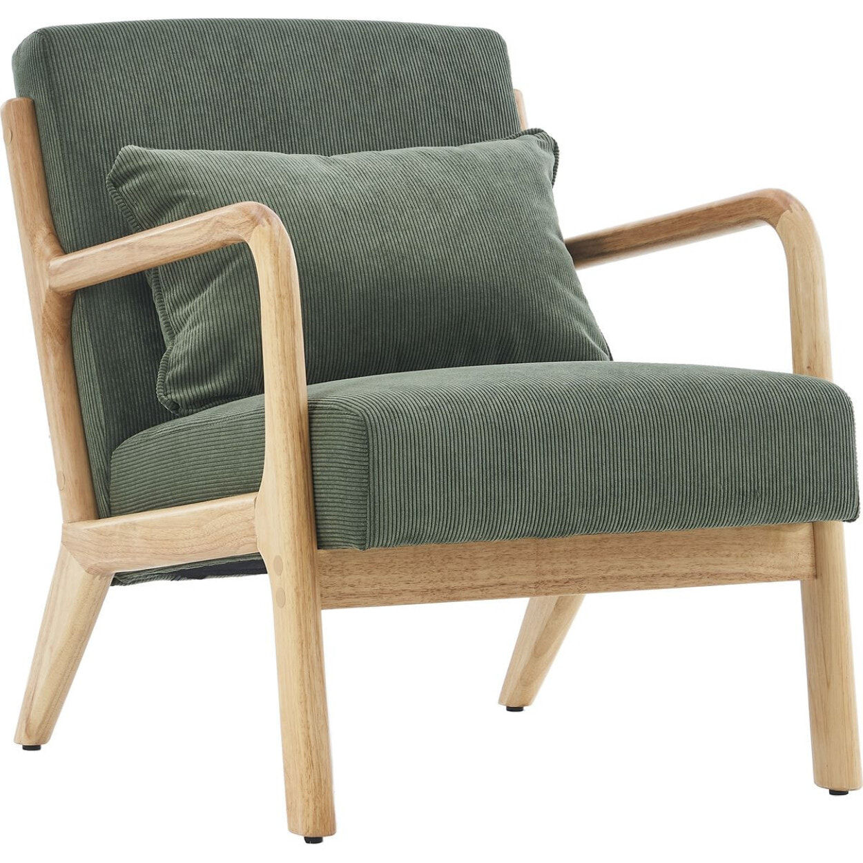 Fauteuil en bois et velours côtelé - LANNA