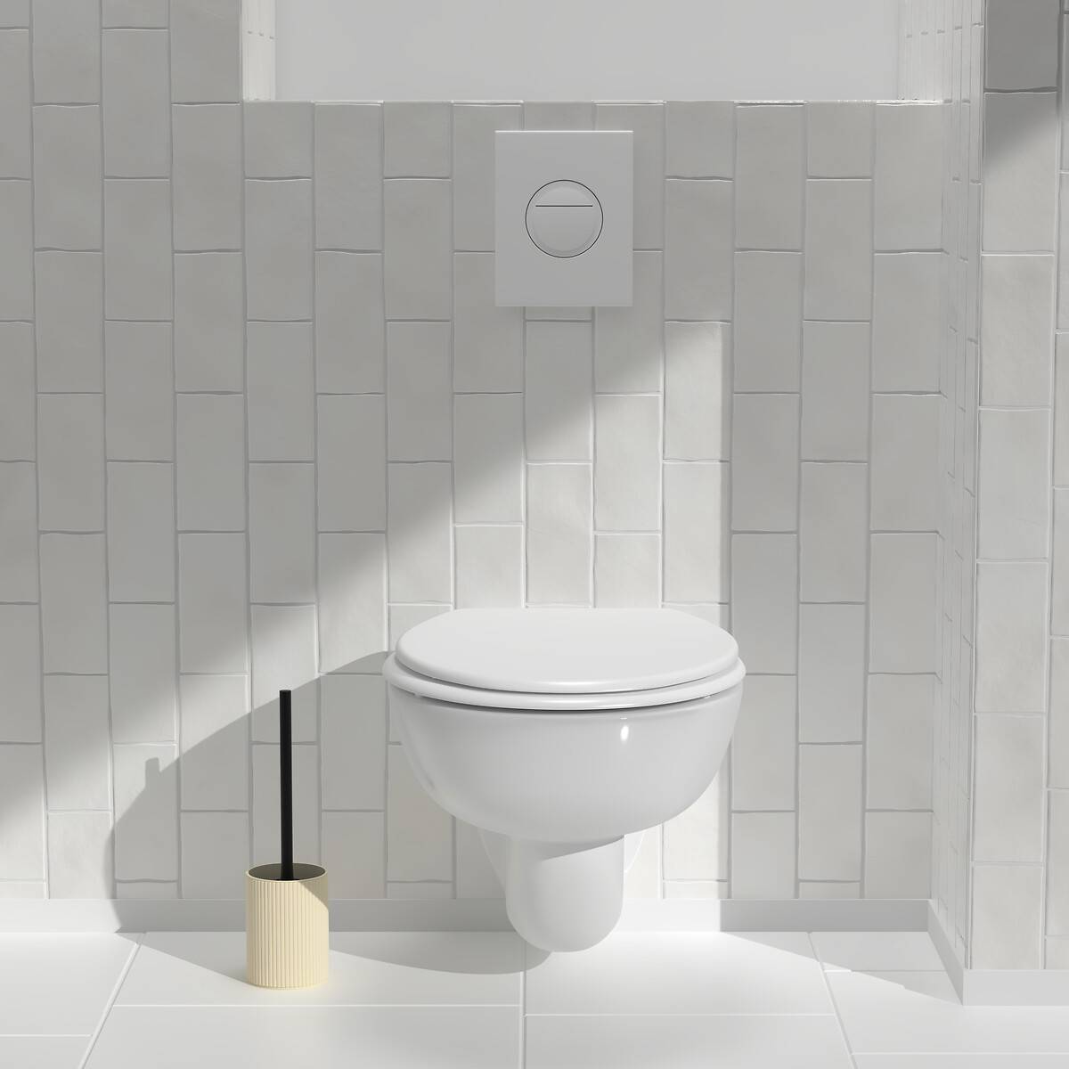 Brosse WC striée beige