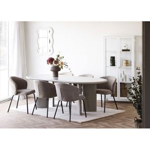 Specchio da parete Bosaro con cornice in teddy bianco 80x54 cm