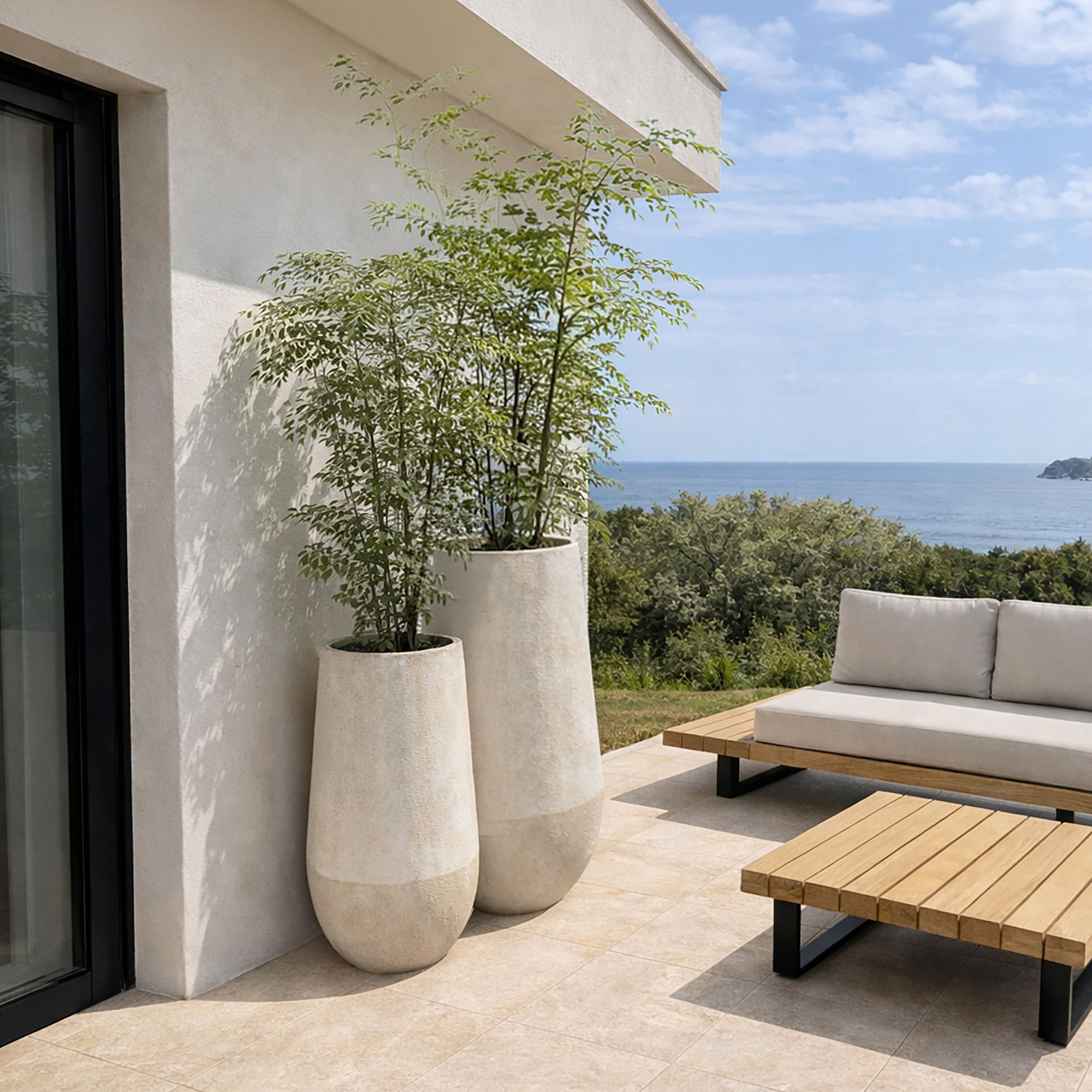 Set de 2 pots en terre d'argile  LAGOS