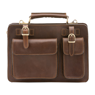 Borsa a mano  unisex In Vera pelle Made in Italy 32x23x10 cm