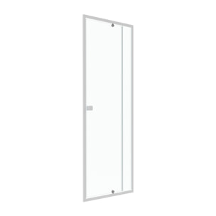 Porte de douche pivotante ajustable de 78 à 90cm en Alu. Blanc et verre transparent - WHITY PIVOT