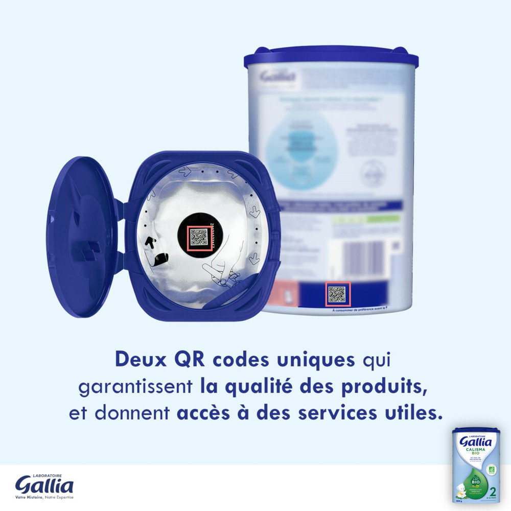 3 Boîtes de Lait en poudre Calisma 2 Bio 3x800g - Gallia Bio De 6 à 12 Mois